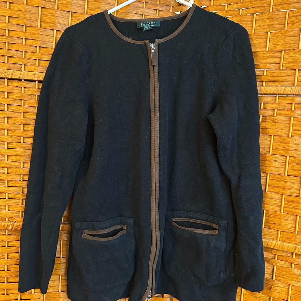 Ralph Lauren Black and Brown Women's Sweater Blazer